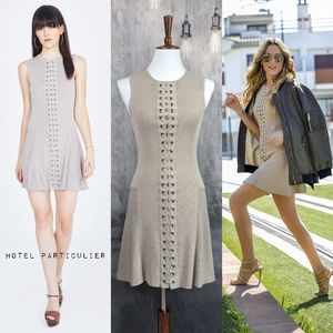 Hotel Particulier Safari lace up dress, size Small, beige
